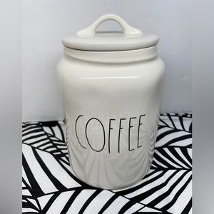 Rae Dunn Artisan Collection By Magenta 8” Ivory COFFEE Canister w/ Lid